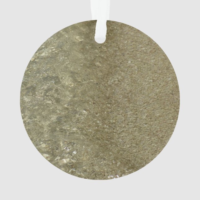 Water on the Beach II Abstract Nature Photography Ornament (Back)
