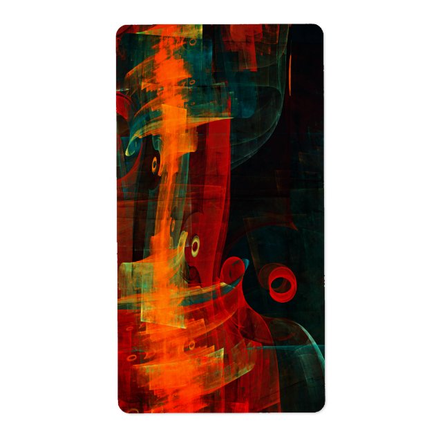 Water Orange Red Blue Modern Abstract Art Pattern (Front)