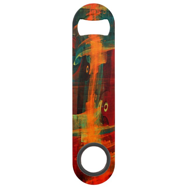 Water Orange Red Blue Modern Abstract Art Pattern (Front)