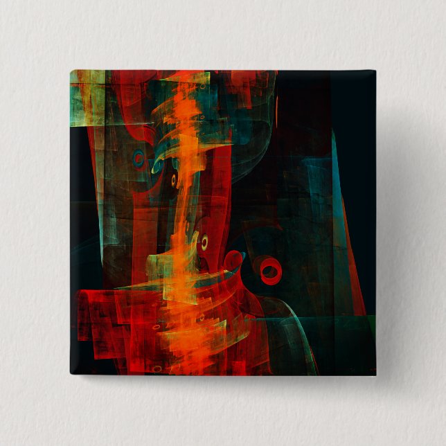 Water Orange Red Blue Modern Abstract Art Pattern 15 Cm Square Badge (Front)