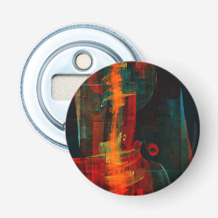 Water Orange Red Blue Modern Abstract Art Pattern Bottle Opener