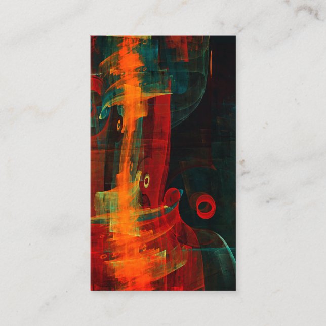 Water Orange Red Blue Modern Abstract Art Pattern Business Card (Front)