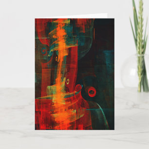 Water Orange Red Blue Modern Abstract Art Pattern Card