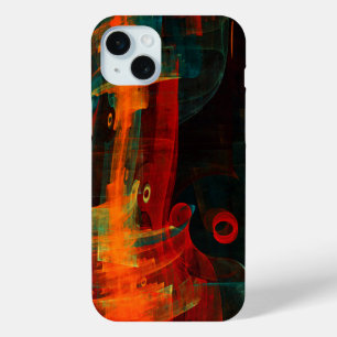Water Orange Red Blue Modern Abstract Art Pattern iPhone 15 Mini Case