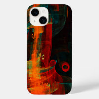 Water Orange Red Blue Modern Abstract Art Pattern
