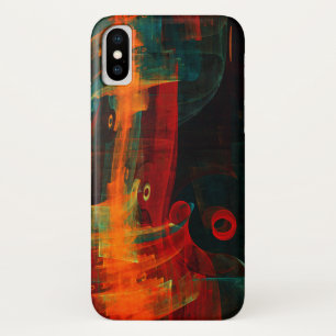 Water Orange Red Blue Modern Abstract Art Pattern iPhone X Case