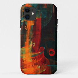 Water Orange Red Blue Modern Abstract Art Pattern iPhone 11 Case