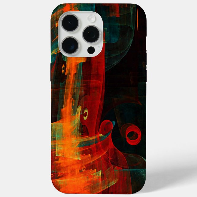Water Orange Red Blue Modern Abstract Art Pattern Case-Mate iPhone Case (Back)