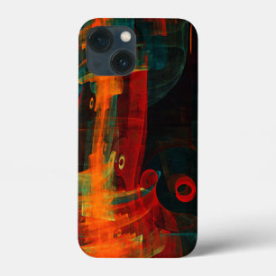 Water Orange Red Blue Modern Abstract Art Pattern iPhone 13 Mini Case