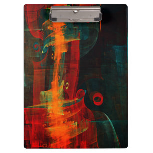 Water Orange Red Blue Modern Abstract Art Pattern Clipboard