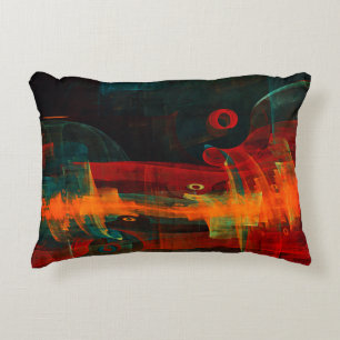 Water Orange Red Blue Modern Abstract Art Pattern Decorative Cushion