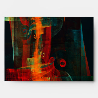Water Orange Red Blue Modern Abstract Art Pattern Envelope