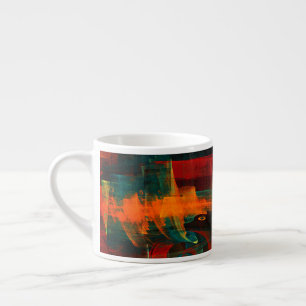 Water Orange Red Blue Modern Abstract Art Pattern Espresso Cup