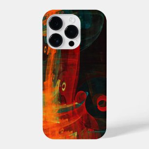 Water Orange Red Blue Modern Abstract Art Pattern iPhone 14 Pro Case