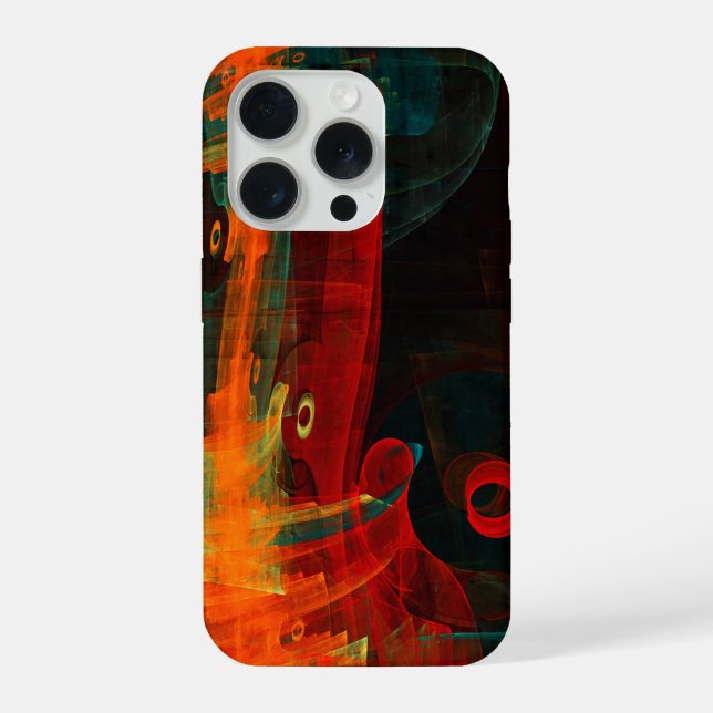 Water Orange Red Blue Modern Abstract Art Pattern iPhone Case (Back)