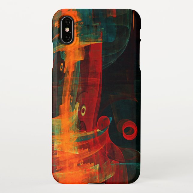 Water Orange Red Blue Modern Abstract Art Pattern iPhone Case (Back)