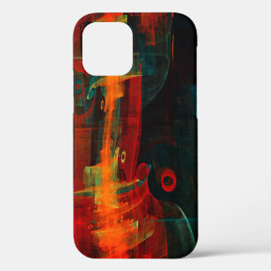 Water Orange Red Blue Modern Abstract Art Pattern iPhone 12 Case