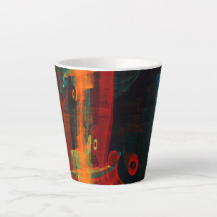 Water Orange Red Blue Modern Abstract Art Pattern Latte Mug