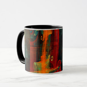 Water Orange Red Blue Modern Abstract Art Pattern Mug