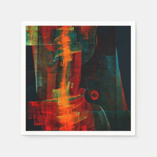Water Orange Red Blue Modern Abstract Art Pattern Napkin