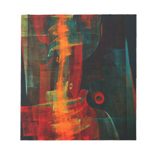 Water Orange Red Blue Modern Abstract Art Pattern Notepad