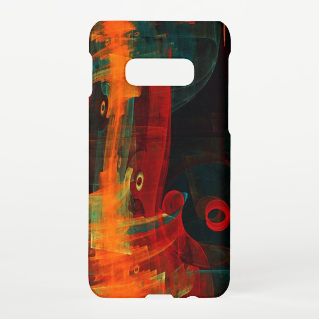 Water Orange Red Blue Modern Abstract Art Pattern Samsung Galaxy Case (Back)