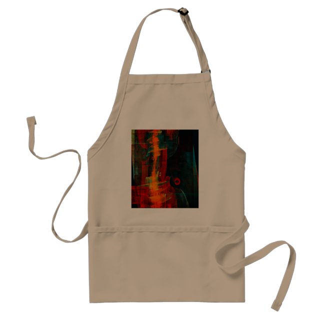 Water Orange Red Blue Modern Abstract Art Pattern Standard Apron (Front)