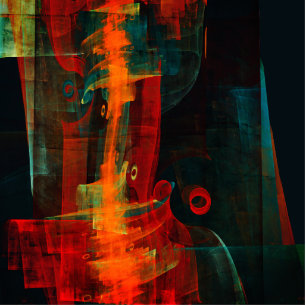 Water Orange Red Blue Modern Abstract Art Pattern Standing Photo Sculpture