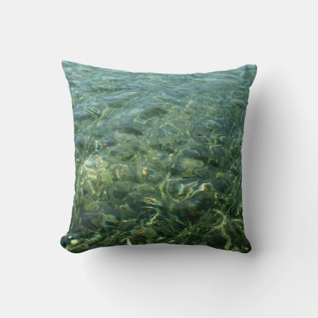 Water over Sea Grass I Caribbean Nature Cushion (Front)