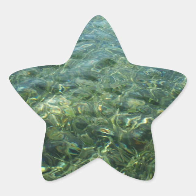 Water over Sea Grass I Caribbean Nature Star Sticker (Front)