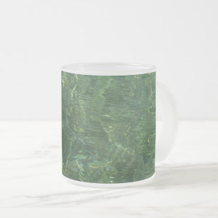 Water over Sea Grass II (Blue and Green) Photo Frosted Glass Coffee Mug
