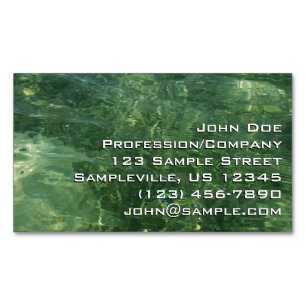 Water over Sea Grass II (Blue and Green) Photo Magnetic Business Card