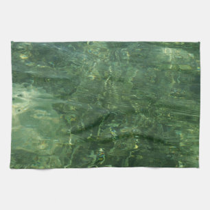 Water over Sea Grass II (Blue and Green) Photo Tea Towel