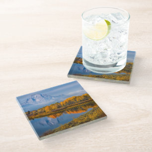 Water   Oxbow Bend Jackson Wyoming Glass Coaster