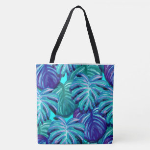 WATER PAINTS NATURE BLUE AND GREEN TOTE BAG