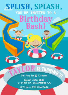 swim party invitations announcements zazzle uk