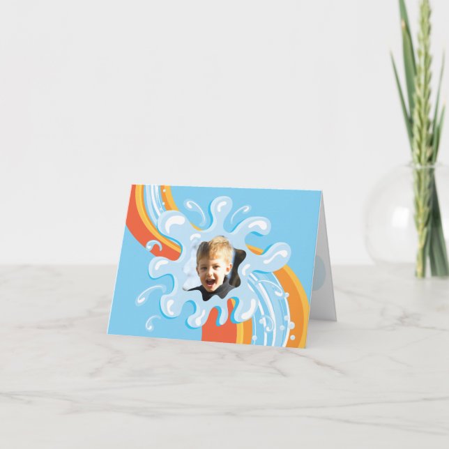 Water Park Pool Party Thank you card (Front)