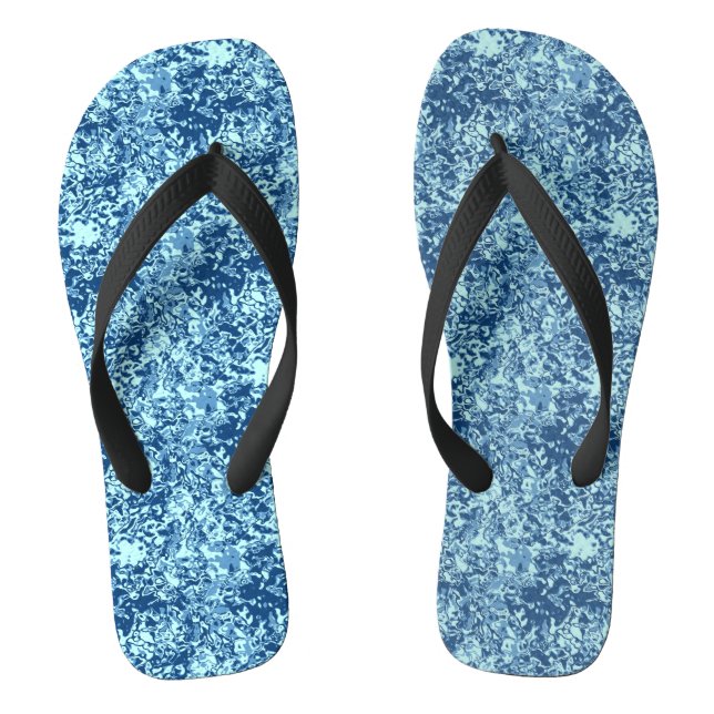 Water pattern No 1 Black BG Flip Flops (Footbed)