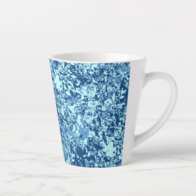 Water pattern No 1 Black BG Latte Mug (Right)