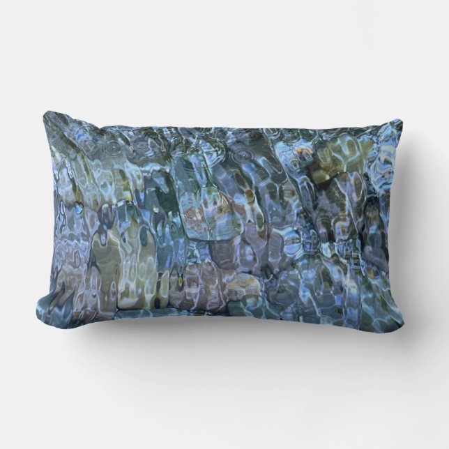 Water pattern river rock rippling water stream lumbar cushion (Front)