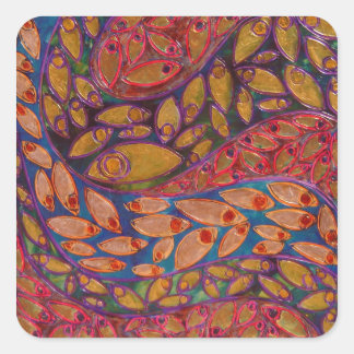 water peacocks (painting) sticker