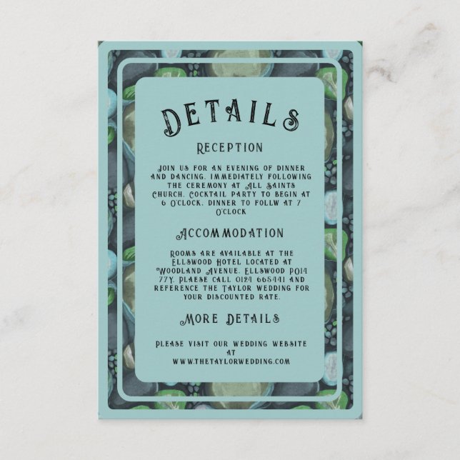 Water Pebbles - wedding enclosure card vertical (Front)