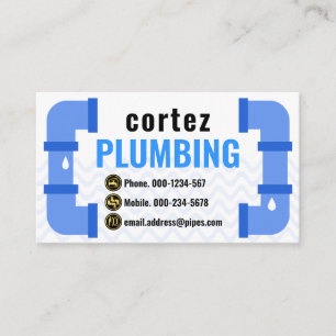 Water Pipe Frame Leaking Water Plumber Business Card