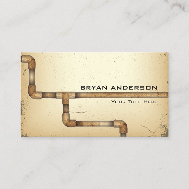 Water Pipe Plumbing Business Card (Front)