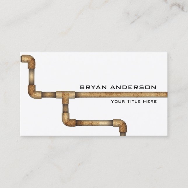 Water Pipe Plumbing Professional Business Card (Front)