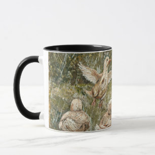 Water Play Whimsical Farmhouse Duck Family Pond Mug