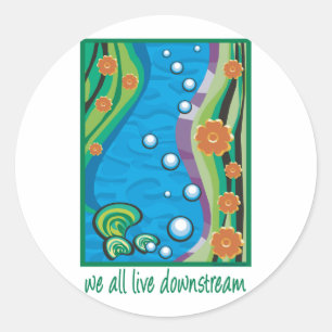 Water Pollution Classic Round Sticker