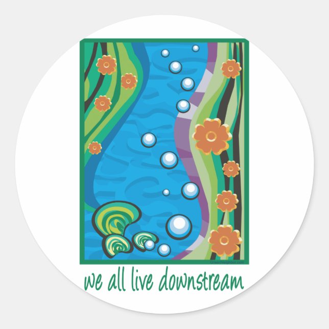 Water Pollution Classic Round Sticker (Front)