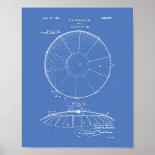 Water Polo Ball 1923 Patent Art Blueprint Poster