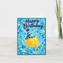 Water Polo Ball Birthday Hat Card